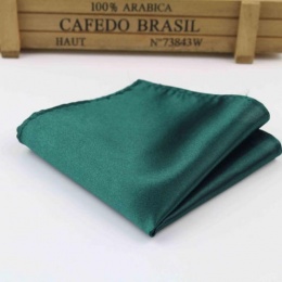 Boys Forest Green Satin Pocket Square Handkerchief